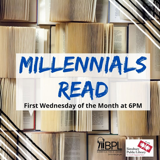 Millennials Read logo with book pages in background