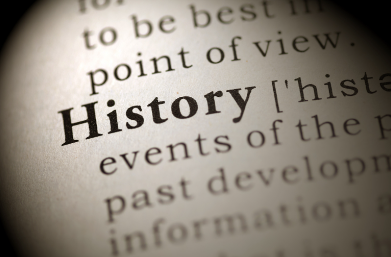 History [word] is bold on white background