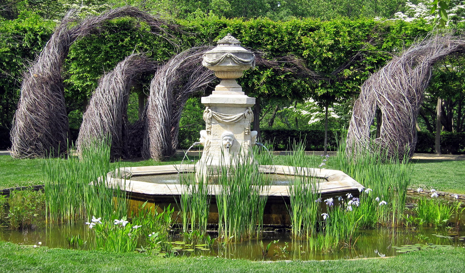 Fountain at Dumbarton Oaks in Washington, D.C., site of her best known garden design