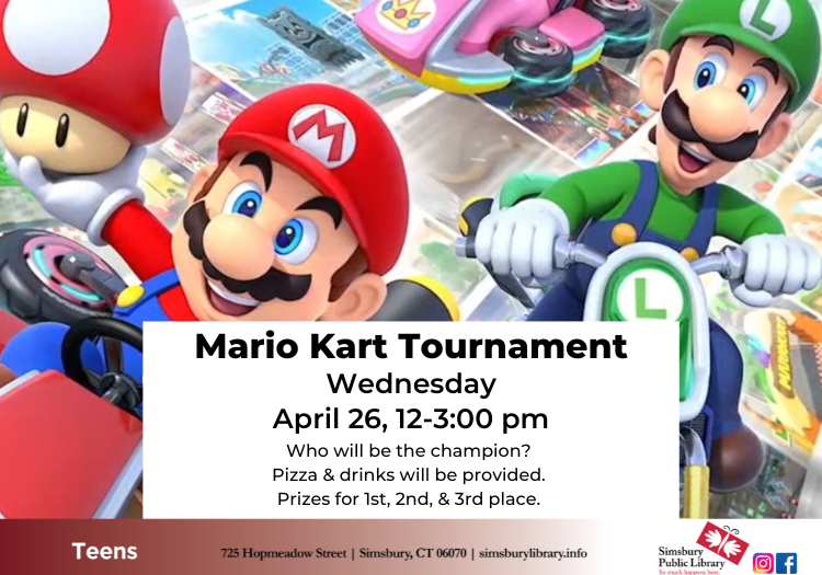 Half Day Teen Mario Kart Tournament | Simsbury Public Library