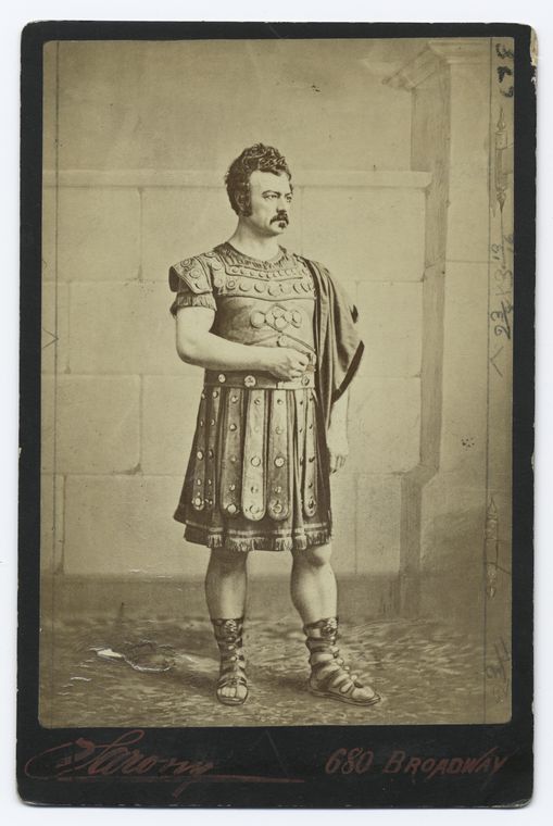 American actor Edwin Forrest, in costume as the character Spartacus.