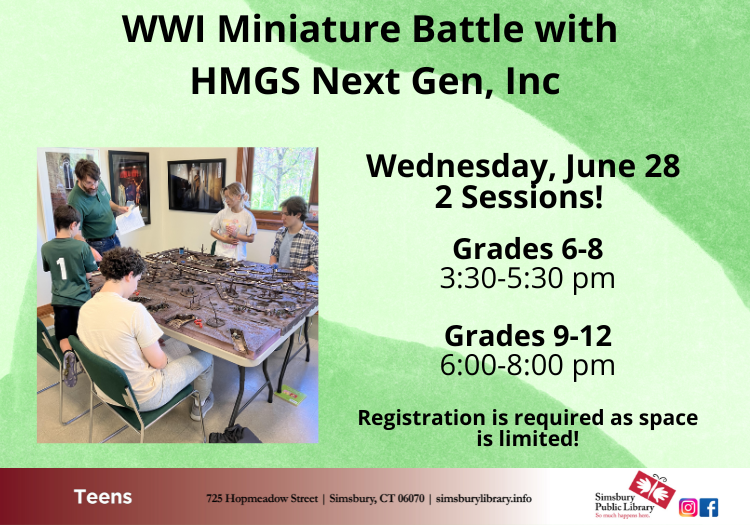 WWI Miniatures Game Day for Teens