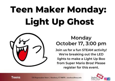 Teen Maker Monday: Light Up Ghost