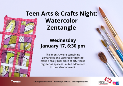 Teen Arts & Craft Night: Watercolor Zentangle