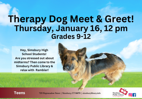 Therapy Dog Meet & Greet Grades 9-12