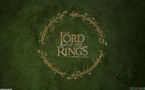 Gold text reading "Lord of the Rings" on a green background 