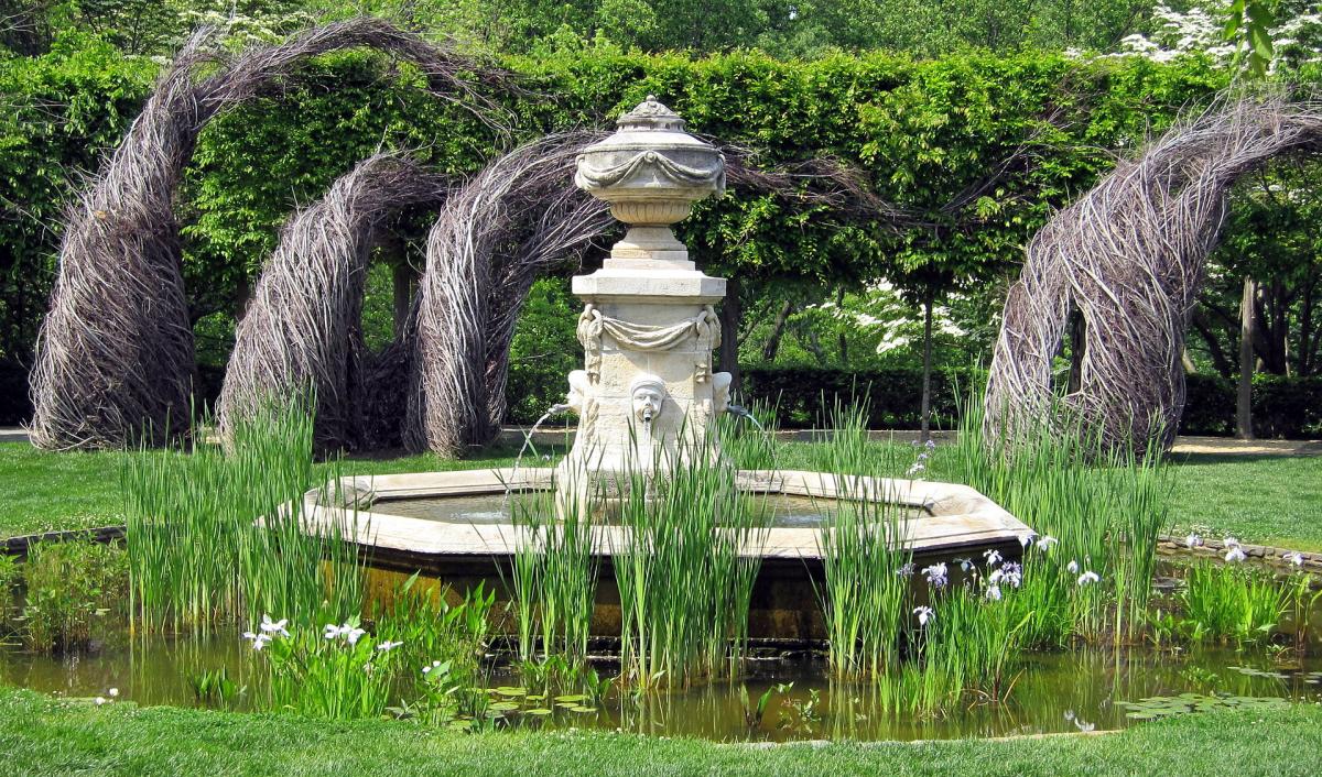 Fountain at Dumbarton Oaks in Washington, D.C., site of her best known garden design