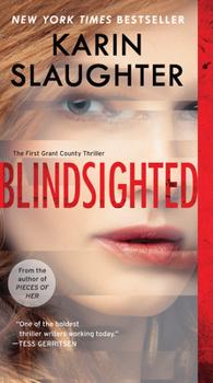 The book cover for Blindsighted, an out of focus image of person with red hair 
