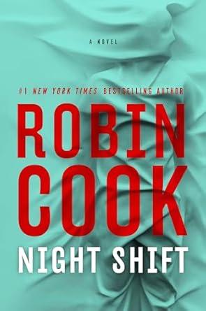 The book cover for Nightshift, a body is covered by teal fabric