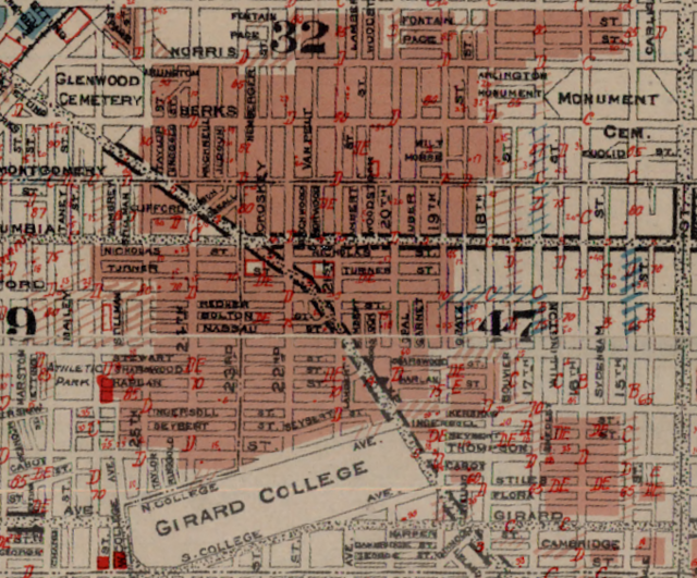 Map showing redlined neighborhood